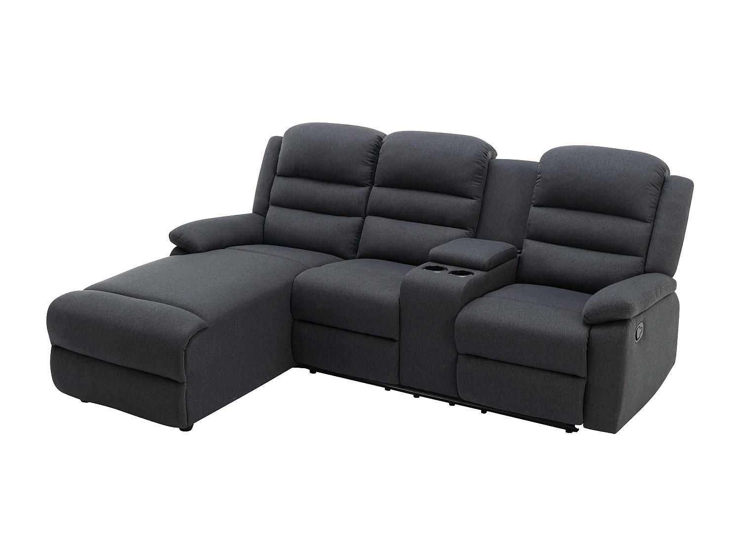 RELAXSOFA - 4 Personen-Sitzer - Stoff - Anthrazitgrau - - Anthrazit, Textil (231/102/172cm) - Vente-Unique