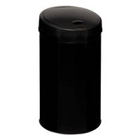 MÜLLEIMER aus Edelstahl 42 l 32/32/62 cm - Schwarz, Metall (32/62/32cm) - 5five Simply Smart