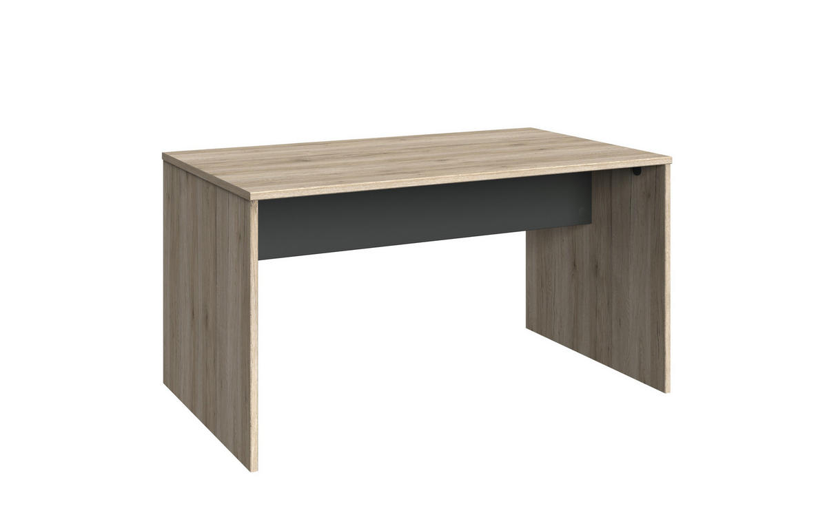 JUGENDZIMMER Cariba in Eiche San Remo und Graphit 8 teilig mit Matratze und Lattenrost - Braun, Holzwerkstoff (120/200cm)