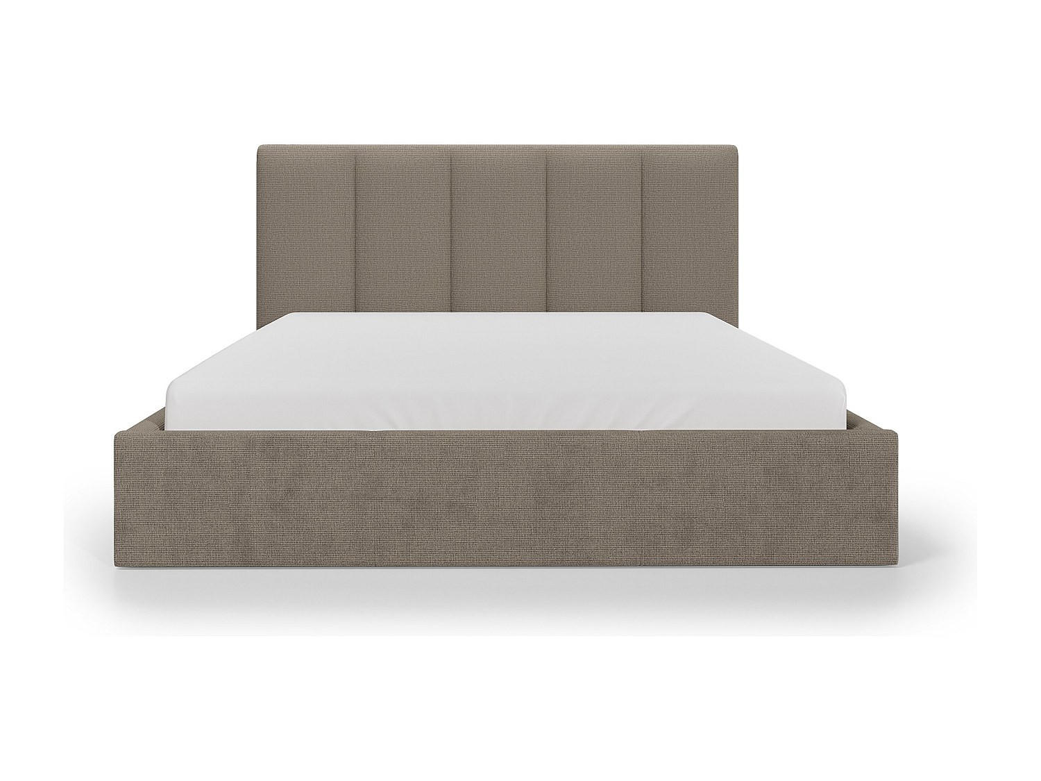 BETT mit Bettkasten - 2 Personen - stoff - taupe Kilaclo - Taupe, Textil (200/200cm) - Vente-Unique