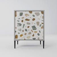 SIDEBOARD PIECES OF TOMORROW, Grau, 57,5x42x72,5 cm, Schwarze Metallfüße - Multicolor/Schwarz, Holzwerkstoff/Metall (57.5/72.5/42cm) - SpaceRebels