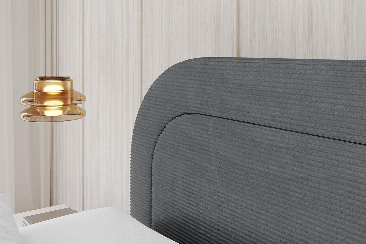 POLSTERBETT mit Bettkasten, Fußteil und Lattenrost, Boxbett mit Matratze H3/H4 - LERIS-Z 120x200 Dunkelgrau - Anthrazit, Holzwerkstoff/Textil (120/200cm) - ALTDECOR