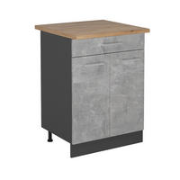 SPODNÍ SKŘÍŇKA KUCHYŇSKÉ LINKY R-Line Beton - šedá/antracitová, kompozitní dřevo (60/81.6/60cm) - Vicco