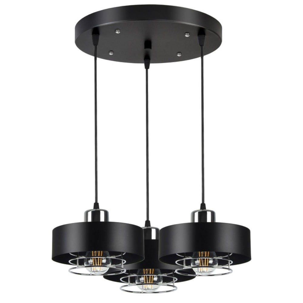 PENDELLEUCHTE EDISON - Silberfarben/Schwarz, Metall (42/42/70cm) - kiki design
