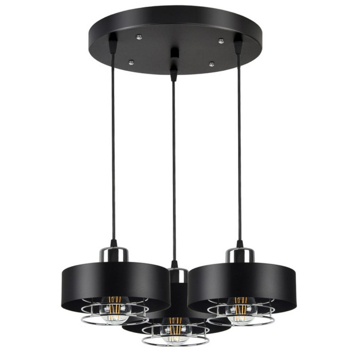 PENDELLEUCHTE EDISON - Silberfarben/Schwarz, Metall (42/42/70cm) - kiki design