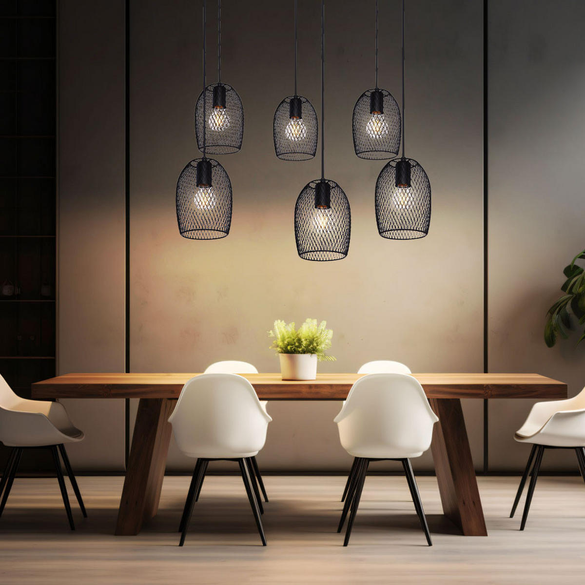 HÄNGELEUCHTE Metall Gitter Schwarz - Schwarz, Metall (75/75/150cm) - Globo Lighting