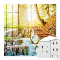 SCHLÜSSELBOX Weiß 30x30 cm – Türöffnung nach rechts - Eine Waldecke - Grün, Metall (30/30/5cm) - TULUP