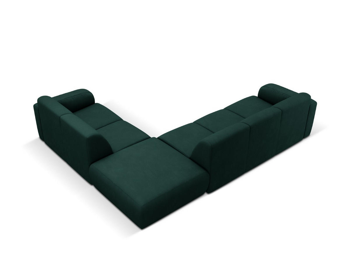 ECKSOFA rechts Molino aus strukturiertem Stoff flaschengrün 6 Sitzplätze - Dunkelgrün, Textil (250/315cm) - Micadoni