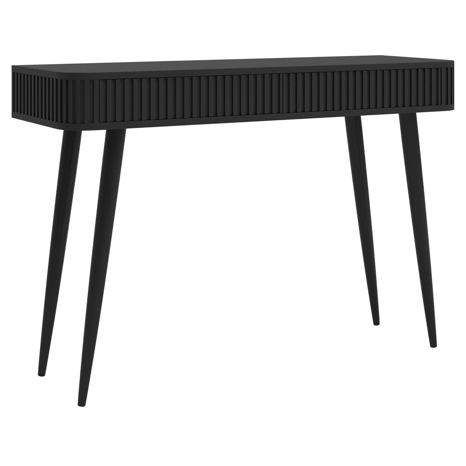 SCHMINKTISCH Ovarlo Schwarz mit 2 Schubladen 113 cm - Schwarz, Holzwerkstoff/Metall (38/113.2/77.9cm) - Selsey
