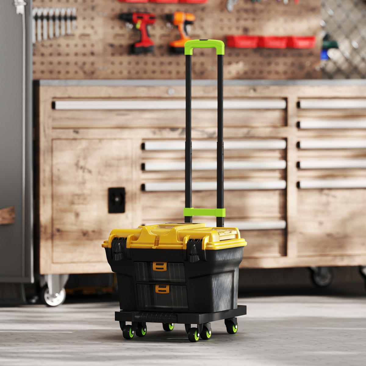 SACKKARRE klappbar Metall Transportkarre mit Räder verstellbar Griff max. 200kg - Grün, Metall (35/102/49cm) - HOMCOM