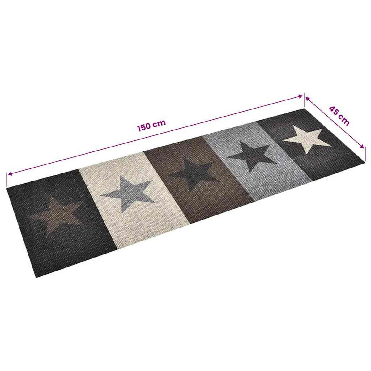 KÜCHENBODENMATTE Waschbar Stern 45/150 Cm - Multicolor, Textil (45/150cm) - vidaXL