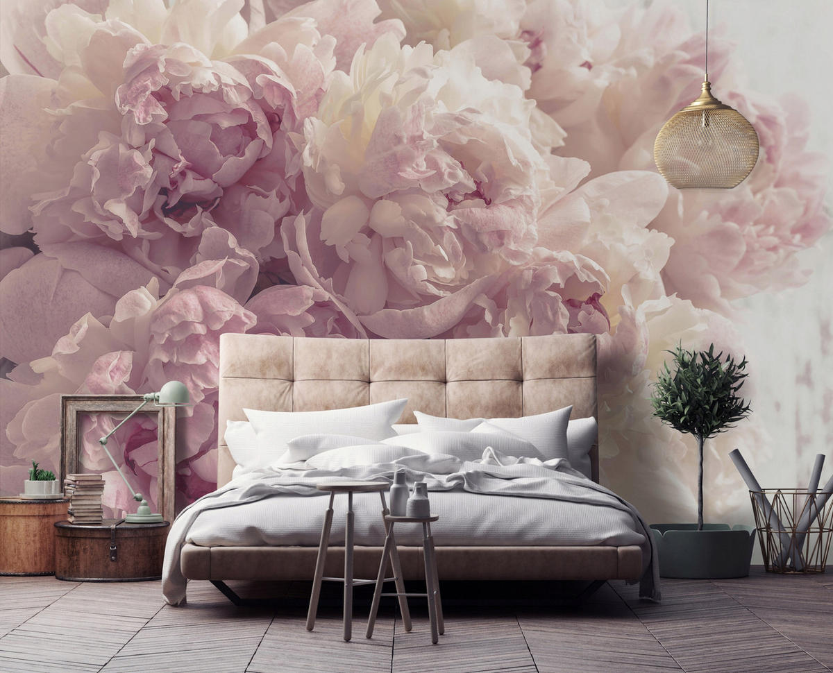 FOTOTAPETE Blumen Schlafzimmer 400x280 - Multicolor, Papier (400/280cm) - Wallarena