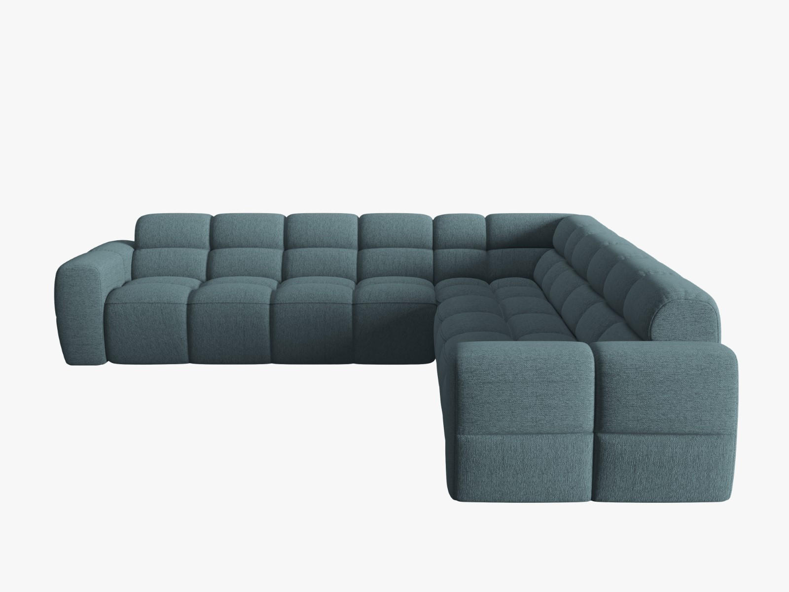 ECKSOFA Lisa aus strukturiertem Stoff hellblau 5 Sitzplätze - Hellblau, Textil (310/310cm) - Micadoni