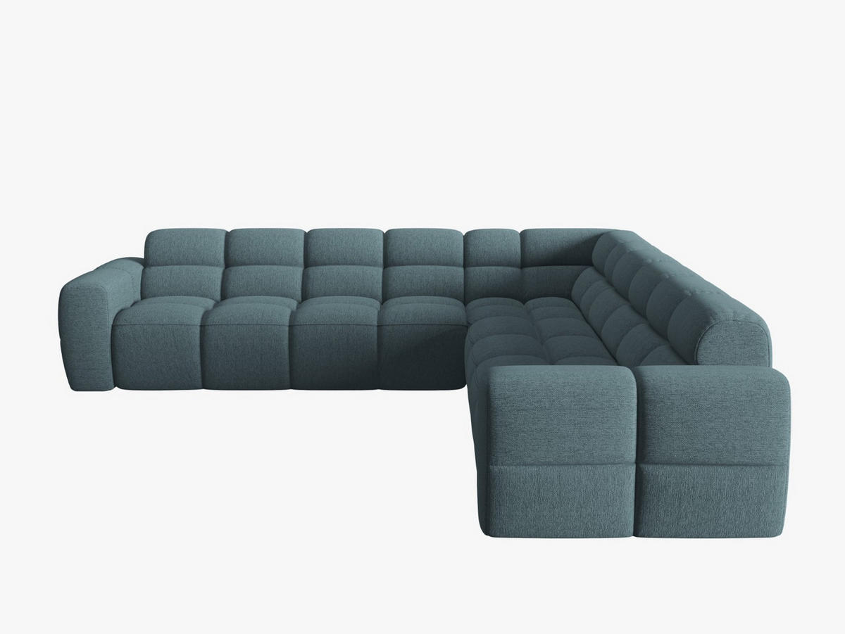 ECKSOFA Lisa aus strukturiertem Stoff hellblau 5 Sitzplätze - Hellblau, Textil (310/310cm) - Micadoni