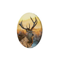 RUNDES BILD Braun 40/40 cm - Gelb/Braun, Textil (40/40cm) - KUNSTLOFT