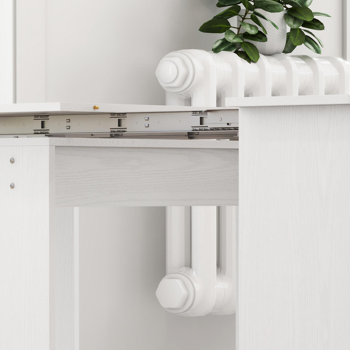 ESSTISCH Ausziehbar Küchentisch Esszimmertisch für bis 6 Personen 60-180x85 cm - Weiß, Holzwerkstoff (180/85/75cm) - HOMCOM