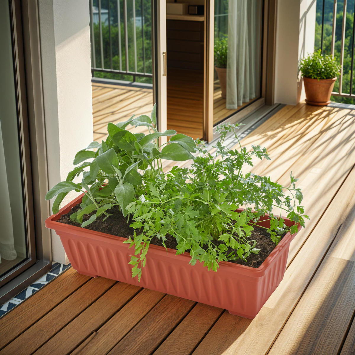 VERTIKALBEET ,52 x 21 x 127 cm,braun - Braun, Textil (21/127/52cm) - tectake