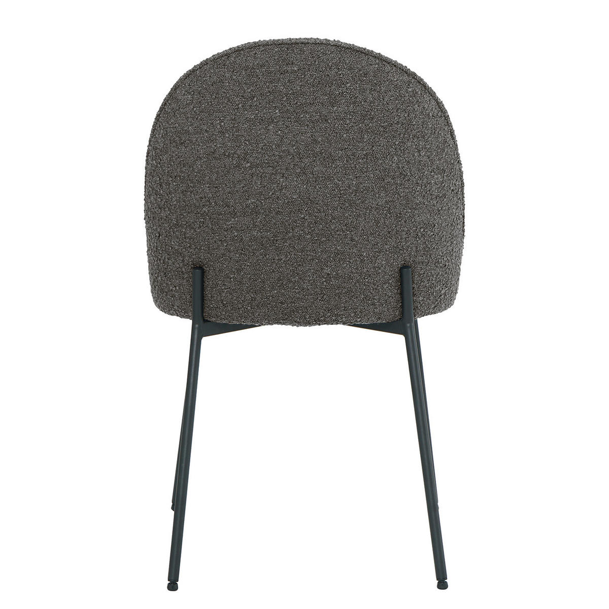 POLSTERSTUHL - 2er-Set - Bouclé / Eisen - Grau, Textil/Metall (49/84/54cm) - home24