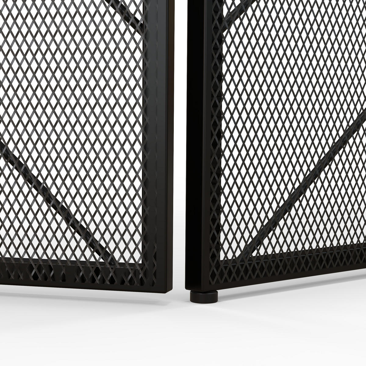 KAMINSCHUTZGITTER - Schwarz, Metall (1.2/85/135cm) - HOMCOM