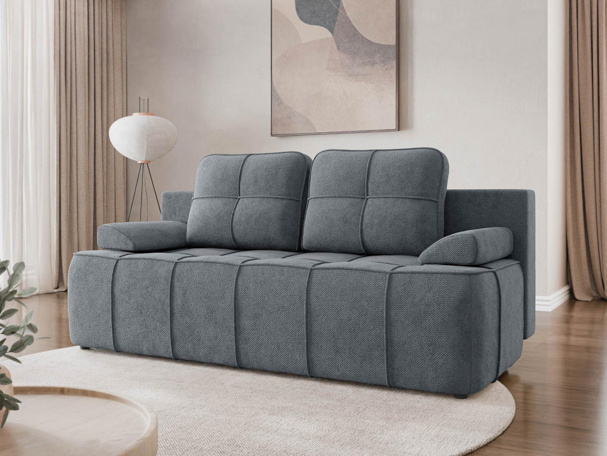 CANAPEA EXTENSIBILA Lover - negru/gri, material plastic/material textil (202/95/95cm) - MIRJAN24