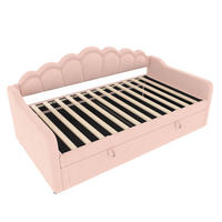 POLSTERBETT aus Samt 90x200 cm in Rosa mit Stauraum & LED-Lichtleiste - Rosa, Textil (90/200cm) - Modfu