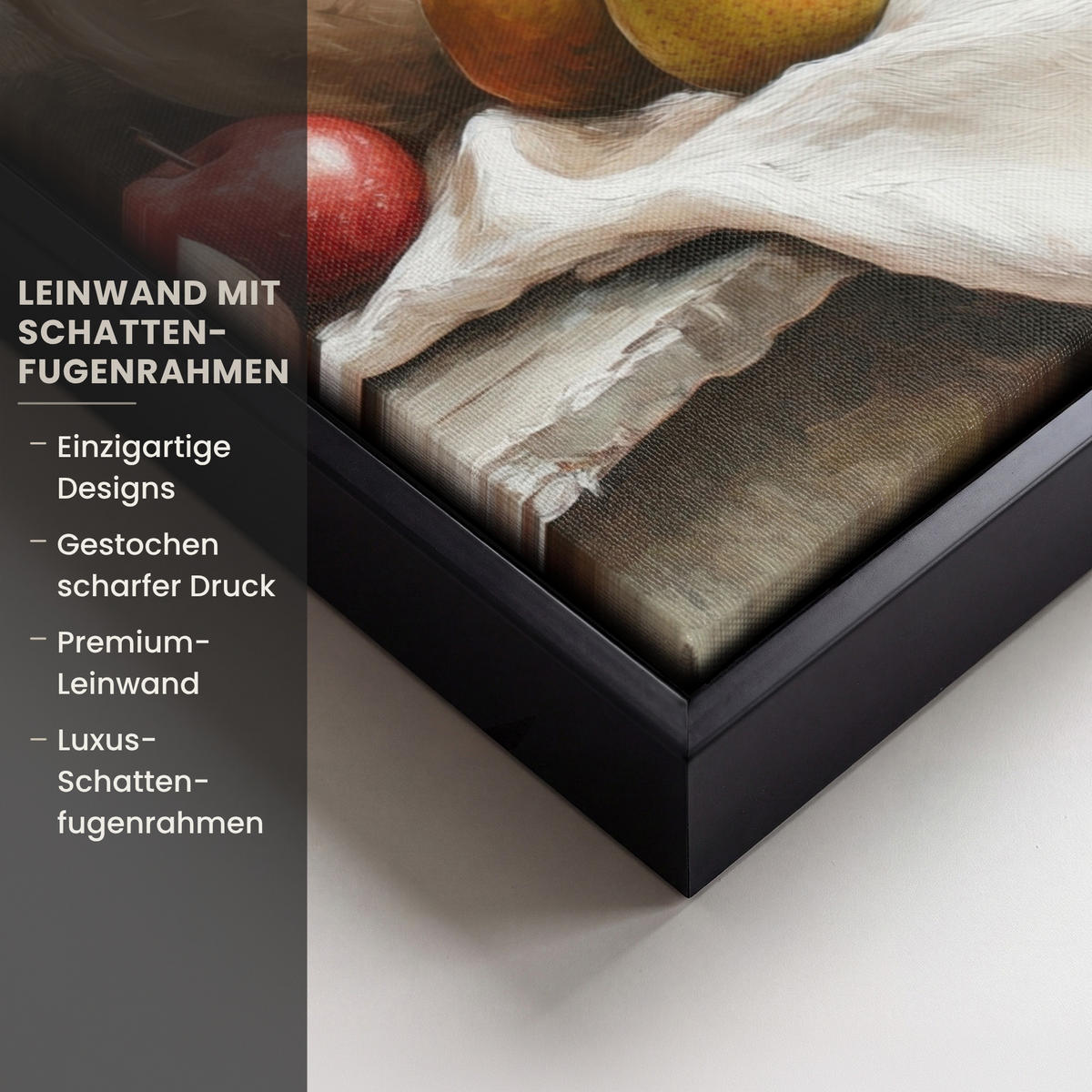 LEINWAND Bilder mit Rahmen - Obst - Kräuter - Ländlich - 30x40 - Naturfarben, Textil (30/40cm) - MuchoWow