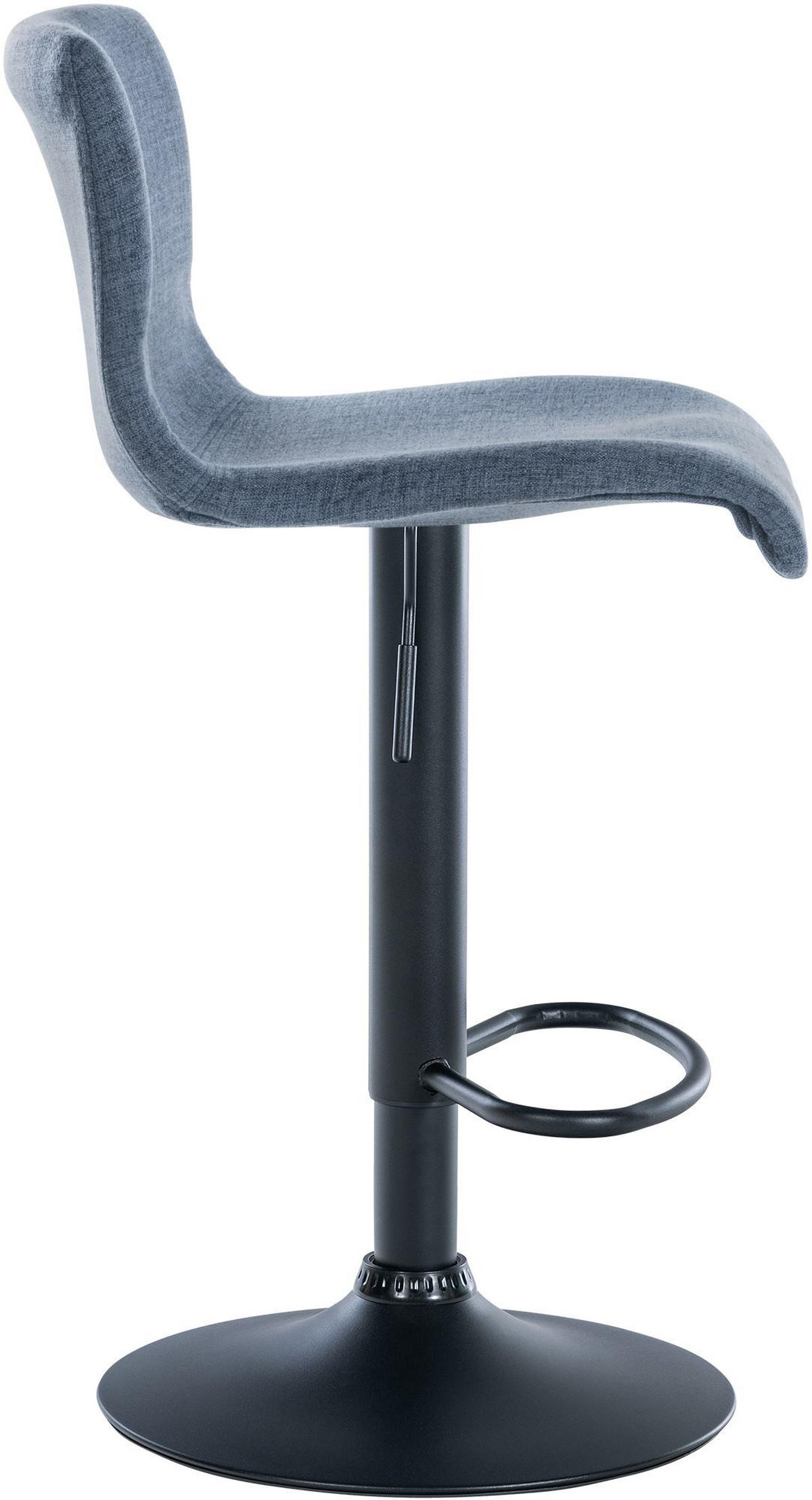 BARHOCKER 2er Set Stoff blau - Blau/Schwarz, Textil/Metall (39/84/36cm) - CLP