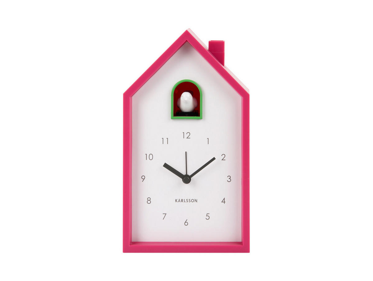 WECKER Modern Cuckoo 12/12/20 cm - Pink, Kunststoff (12/20/12cm) - Karlsson