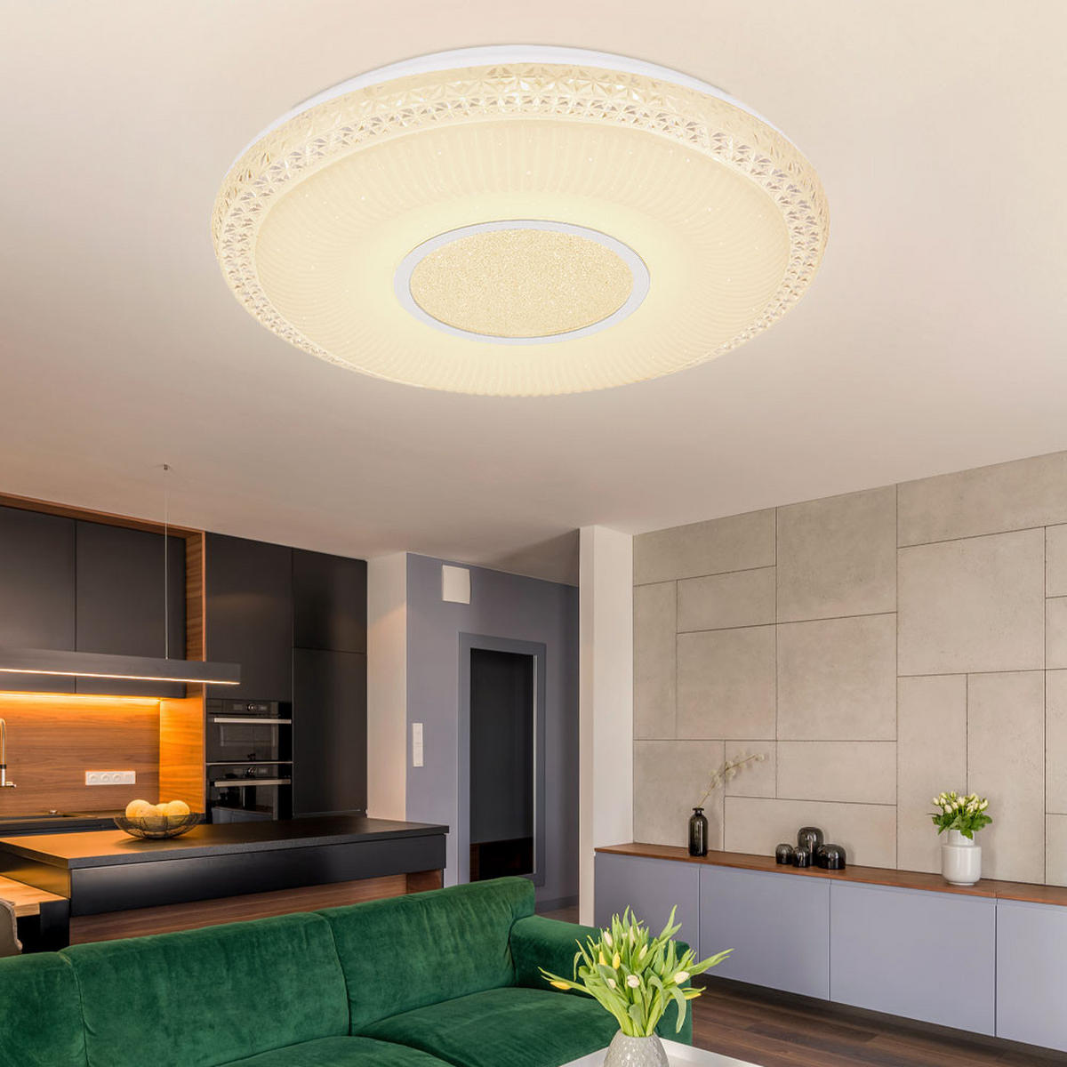 LED DECKENLEUCHTE Klemens Weiß Metall - Weiß, Metall (50/50/9cm) - Globo Lighting