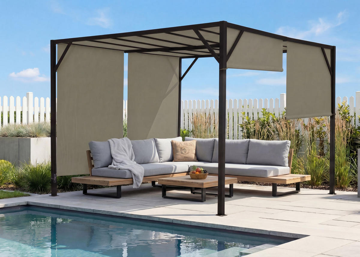 PERGOLA BEJA taupe - Taupe, Metall (305/212/305cm) - MCW