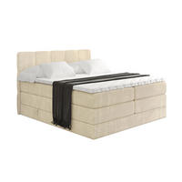 BOXSPRINGBETT mit Matratze H3|H4 und Lattenrost - LIRO KING-180x200 - Beige Monolith - Beige, Holzwerkstoff (180/200cm) - ALTDECOR