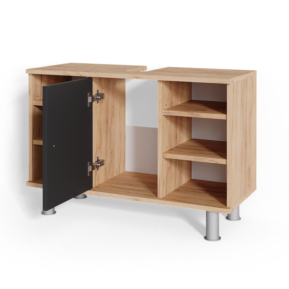 WASCHBECKENUNTERSCHRANK Fynn Anthrazit 80 x 54 cm - Anthrazit, Holzwerkstoff (80/54/32cm) - Vicco