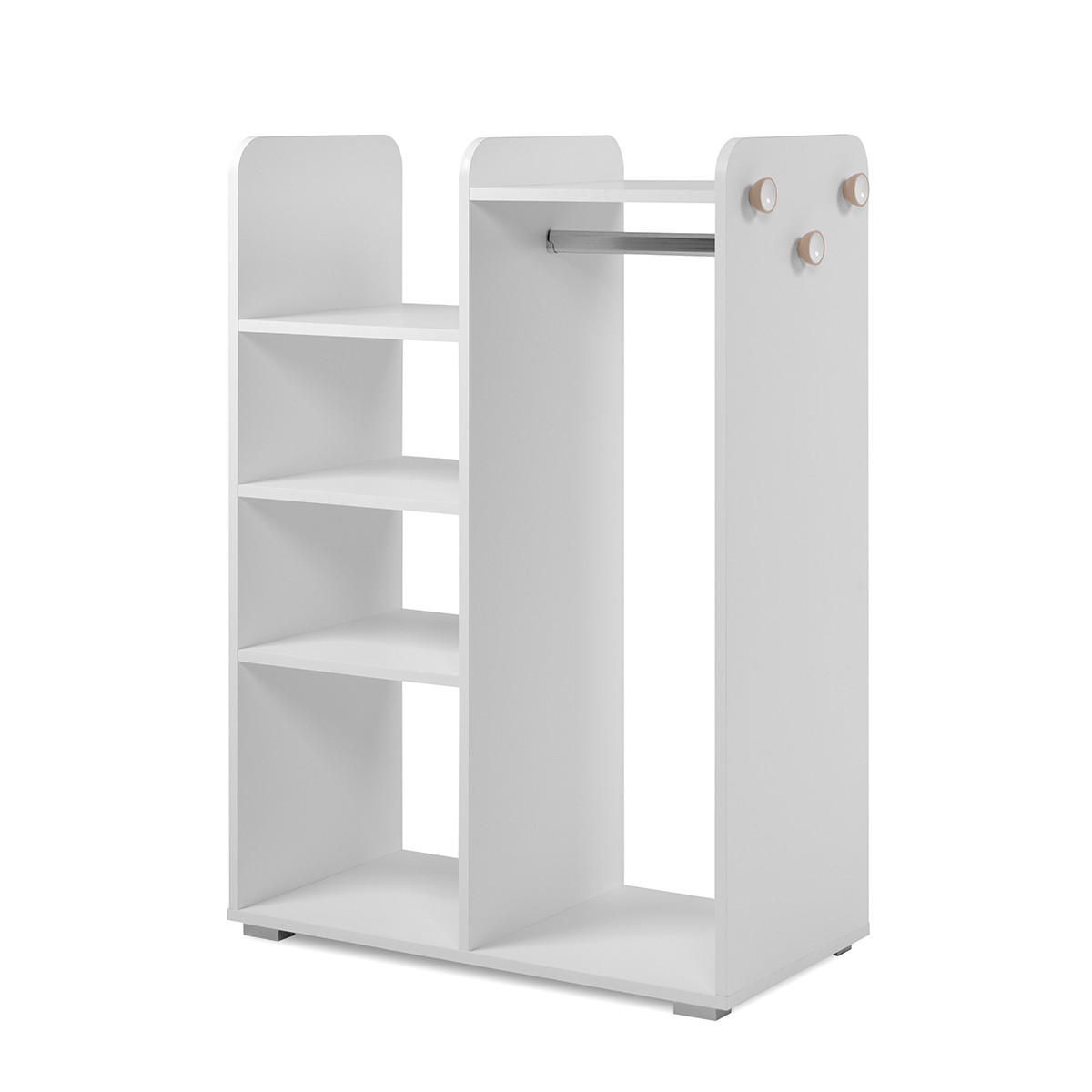 KINDERKLEIDERSCHRANK Weiß H110 cm - LALA - Weiß, Holzwerkstoff (40/110/41.5cm) - Calicosy