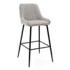 BARHOCKER PASSO gepolstert mit Steppung - hellgrau - Samt Velours - Hellgrau/Schwarz, Metall (50/102/55cm) - NEW HOME