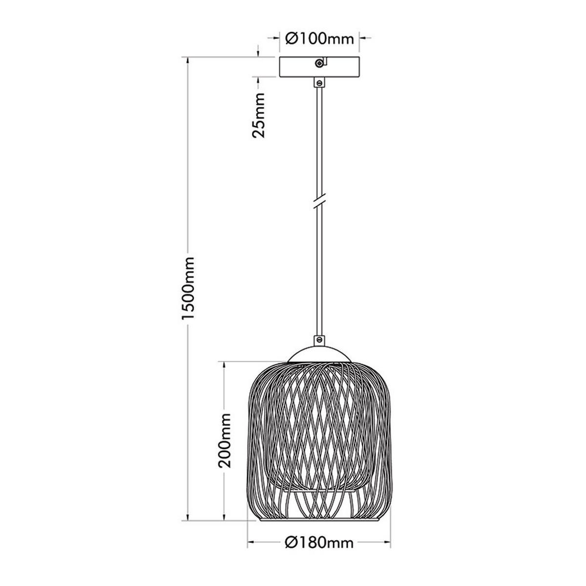 LED HÄNGELEUCHTE DICHTI Metall Beige - Beige, Glas (18/18/150cm) - Globo Lighting