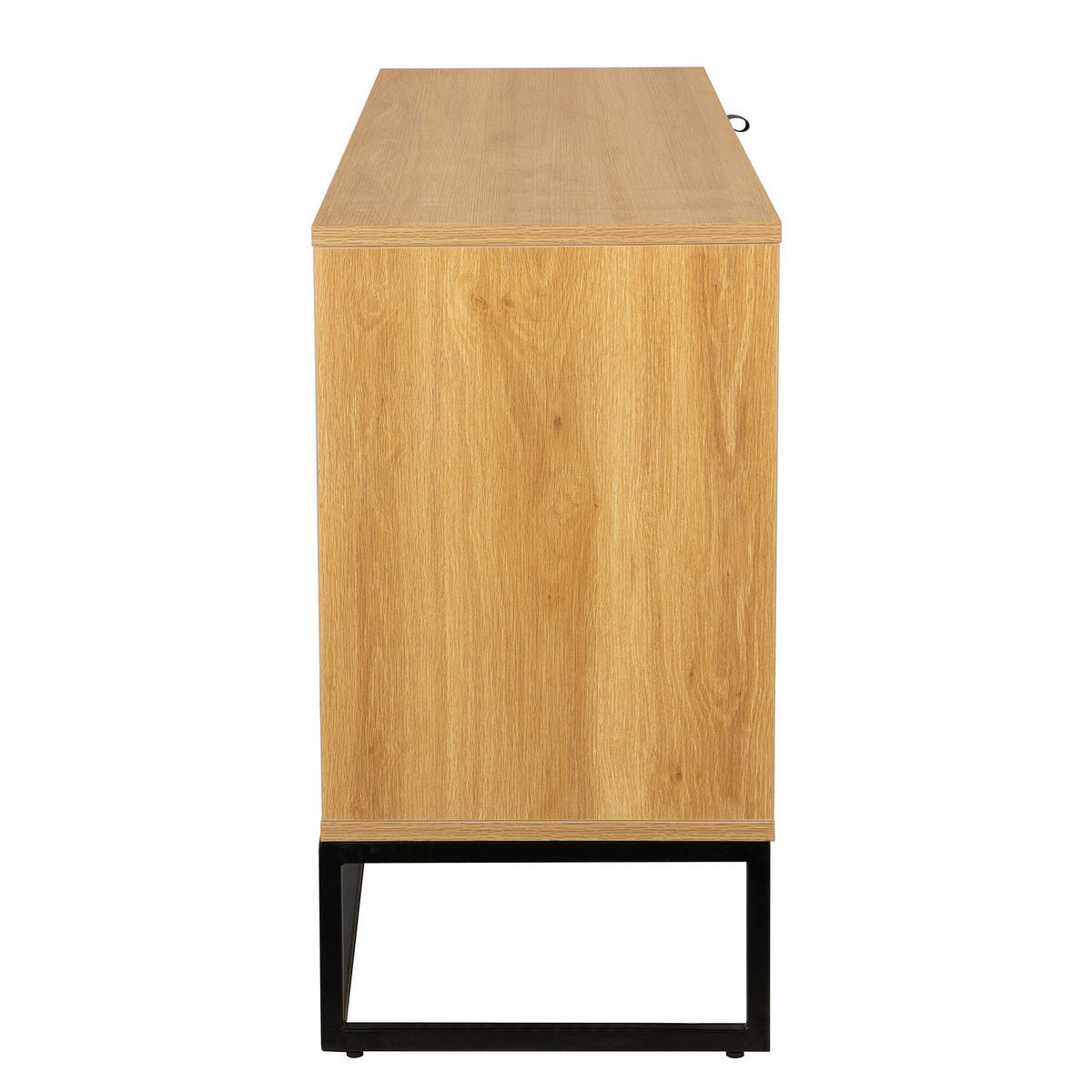 KOMMODE mit Tür - 120 cm - Eichefarben/Schwarz, Holzwerkstoff/Kunststoff (120/75/40cm) - home24