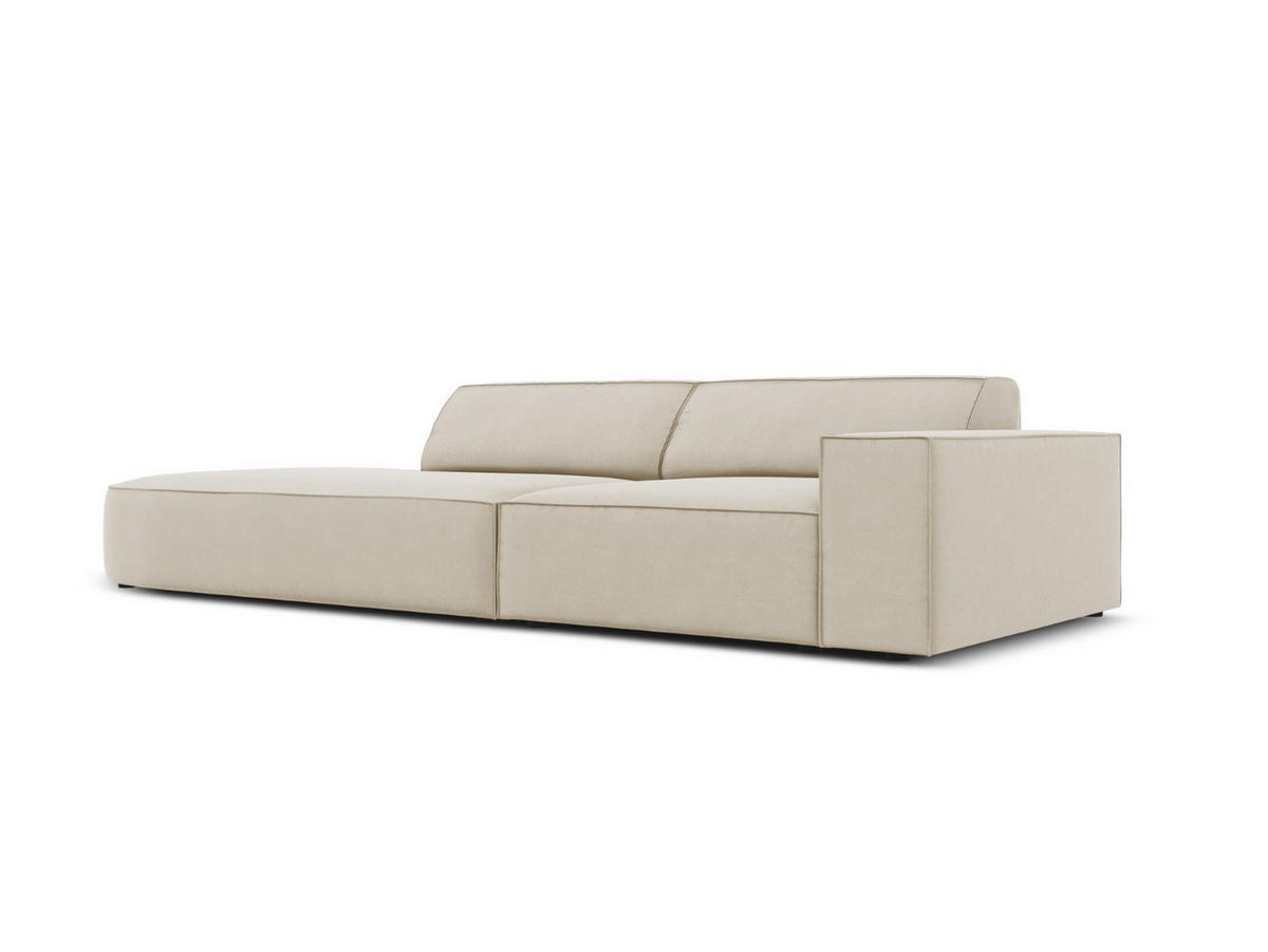 LINKES-SOFA Jodie aus Samt dunkelbeige 3 Sitzplätze - Mokka, Textil (262/70/102cm) - Micadoni