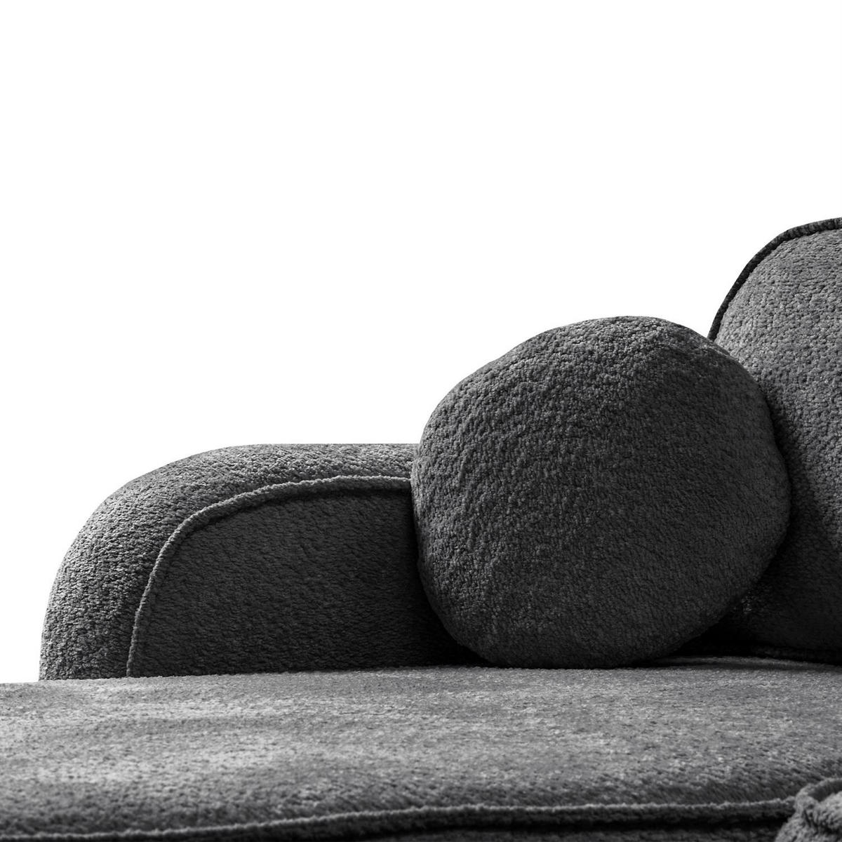 Eckcouch VENUS II mit Bettkasten, Coral 80 - Dunkelgrau, Textil (275/178cm) - Lookway