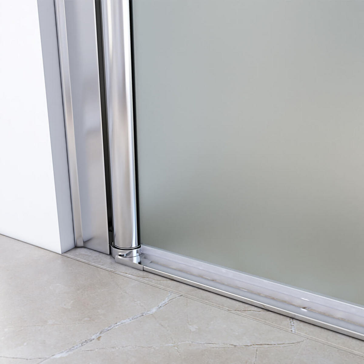PENDELTÜR Milchglas LAVEA - Silberfarben, Glas/Metall (75/195cm) - Home Deluxe