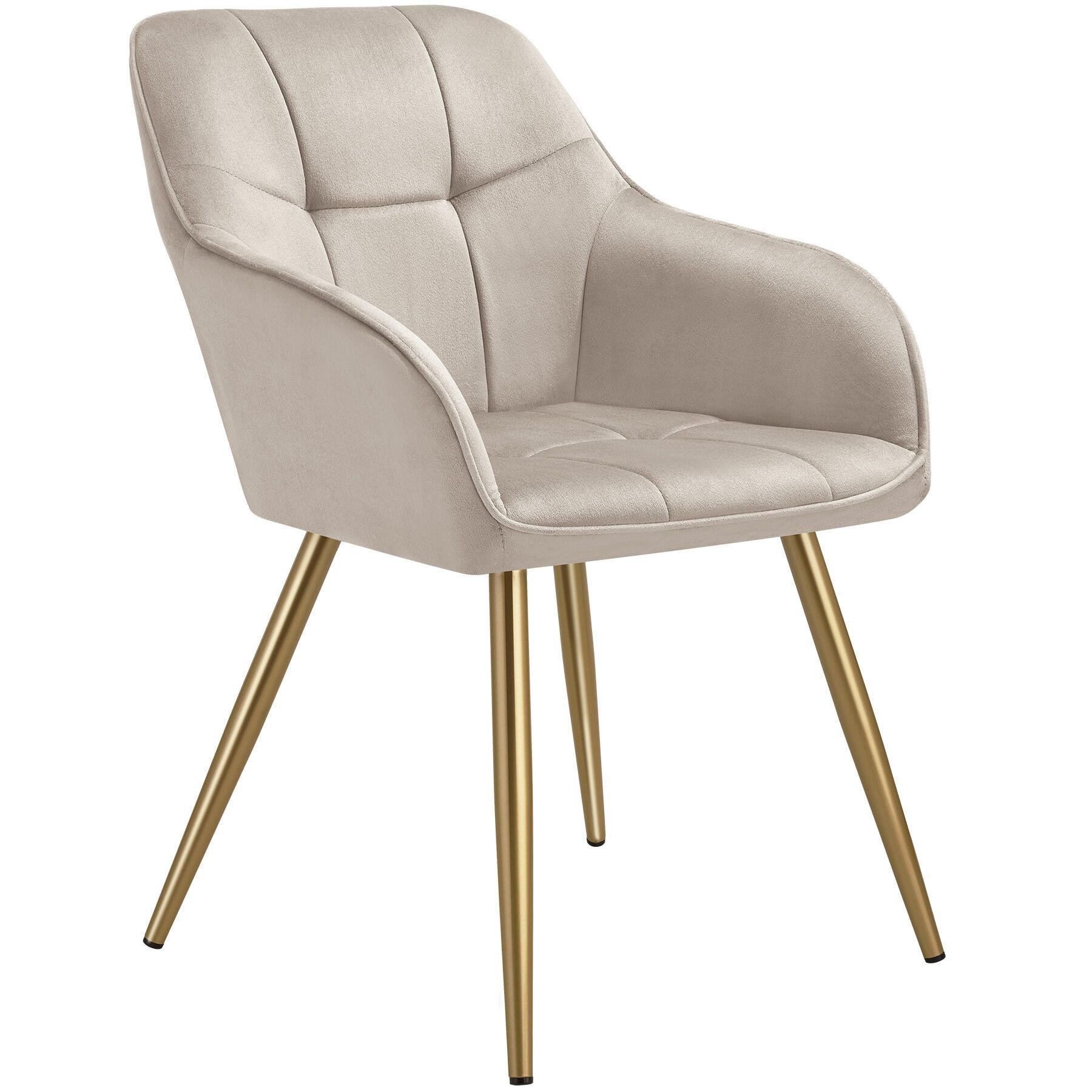 tectake Esszimmerstuhl Taupe, Gold 58x82x62 cm