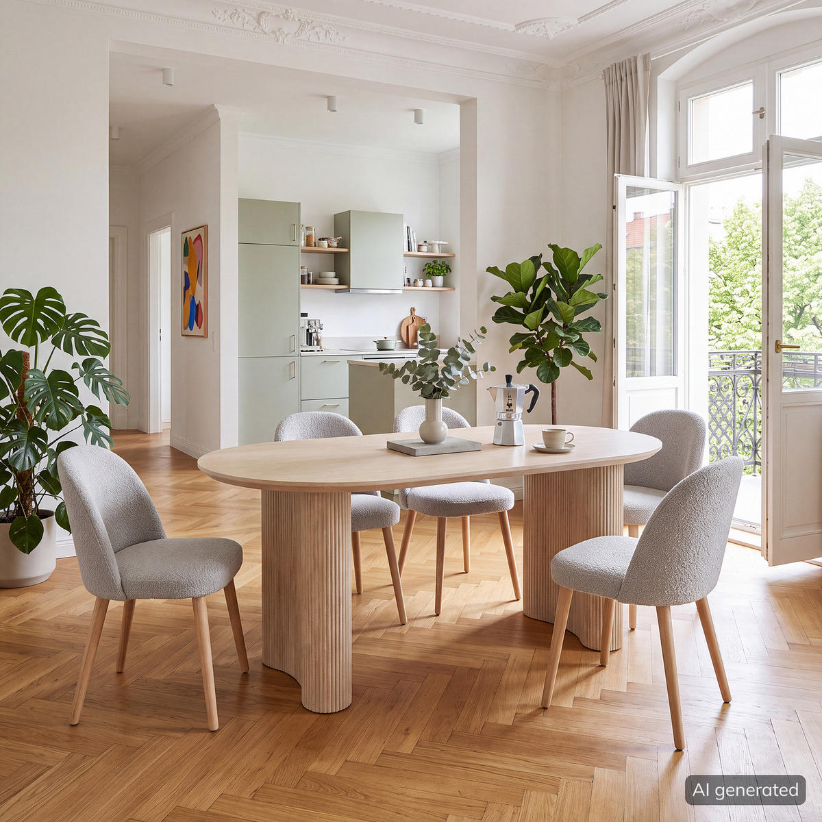 ESSTISCH - oval - Travertin Stein Dekor - Beige, Holzwerkstoff (90/180/75cm) - home24