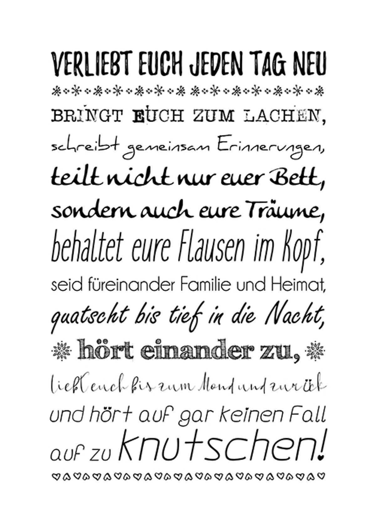 POSTER DIN A4 21x29,7 cm Spruch Geschenk Hochzeit - Weiß, Papier (21/29.7/2cm) - artissimo