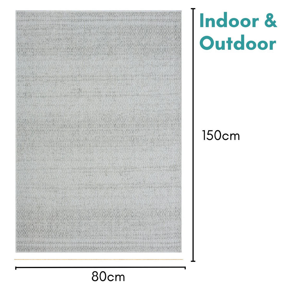 OUTDOORTEPPICH Cathrine Hellgrau,Silberfarben,Creme 80/150 cm - Hellgrau, Textil (80/150cm) - My-Rug