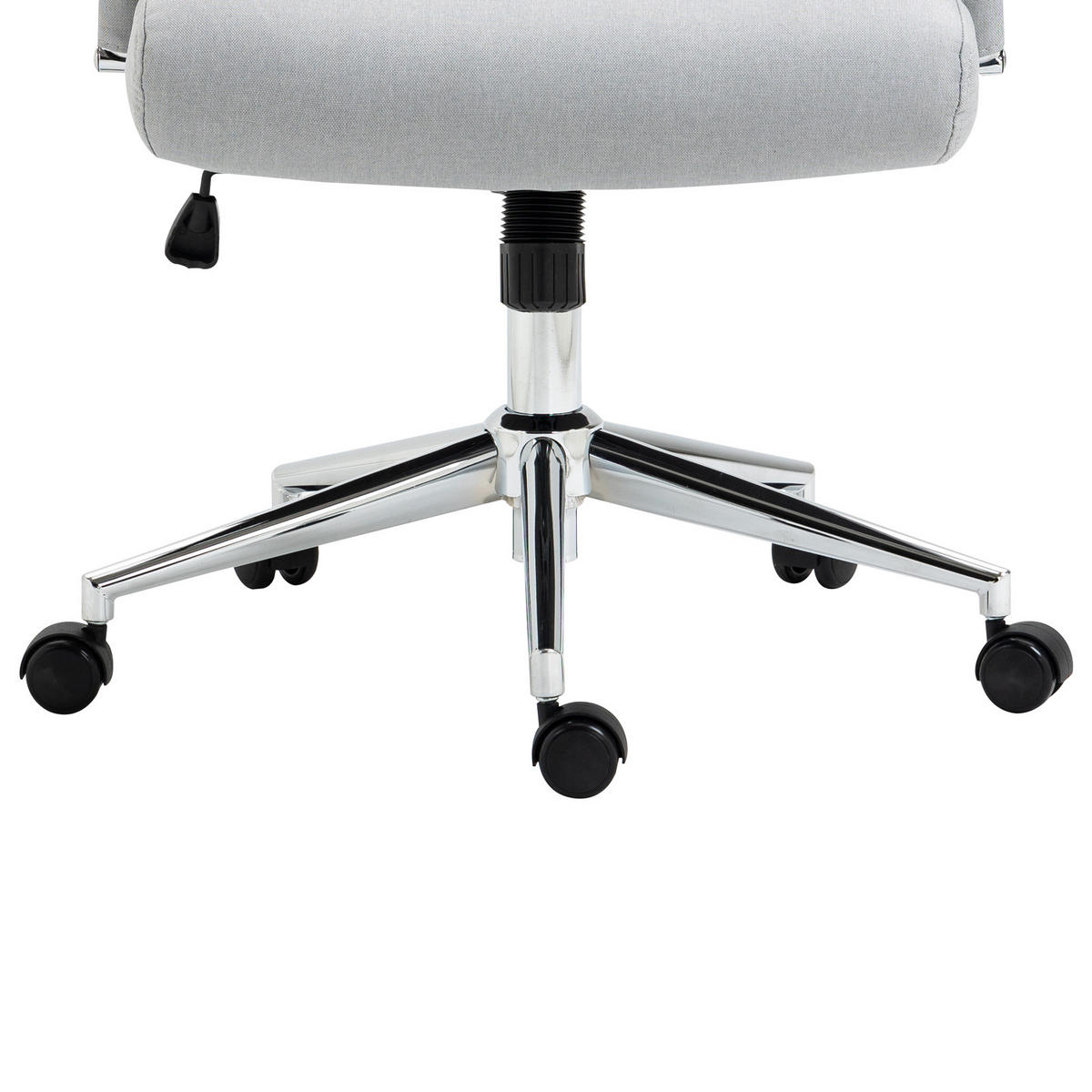 SCHREIBTISCHSTUHL OFFICE COMFORT LB Stoffbezug Dunkelgrau - Silberfarben/Hellgrau, Textil/Metall (56/103/64cm) - SVITA
