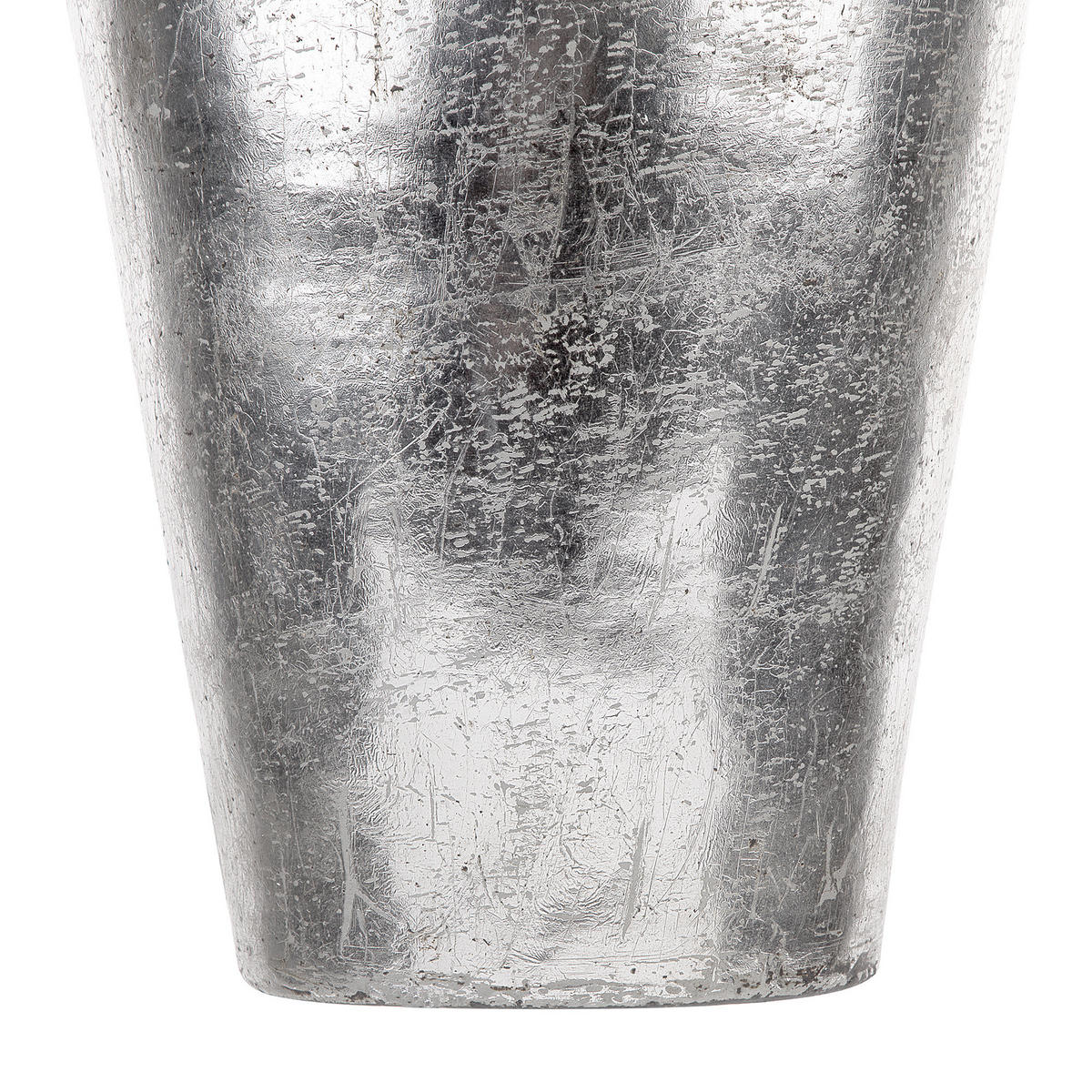 DEKOVASE Terrakotta silber Lorca - Silberfarben, Stein (48cm) - Beliani
