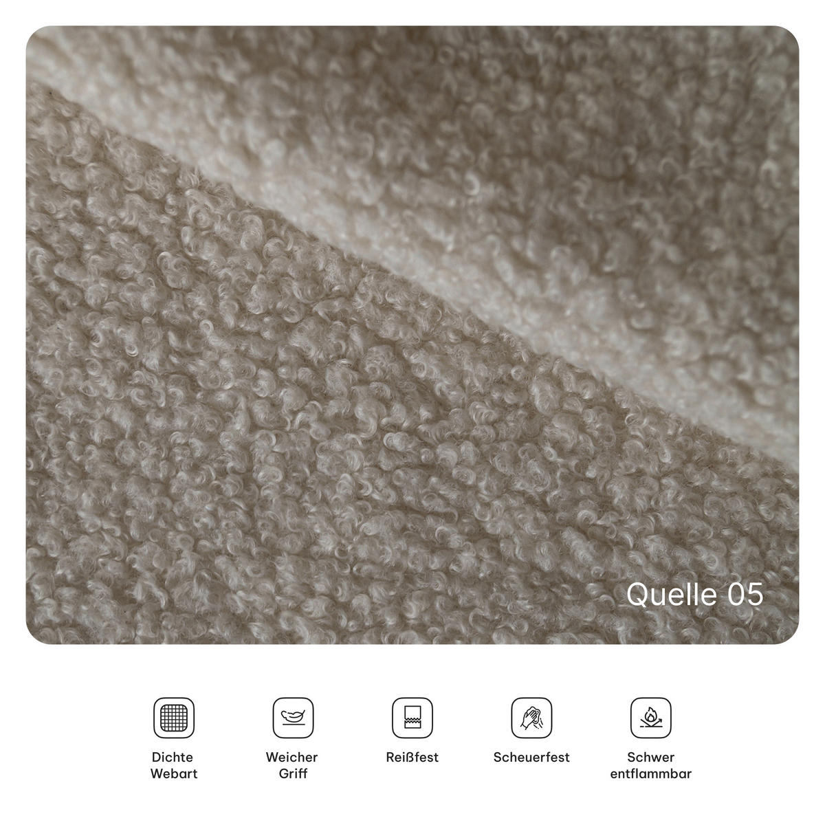 ECKSOFA SABI modulares Boneless Sofa mit Schlaffunktion Beige Boucle-Stoff - Beige, Textil (200/120cm) - MASSENO