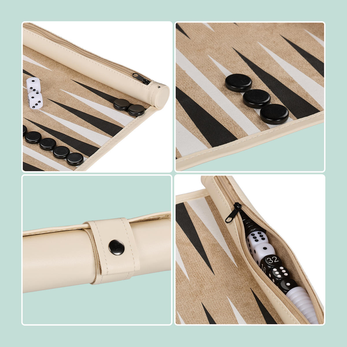 BACKGAMMON - Multicolor, Kunststoff/Metall (5/5cm) - Relaxdays