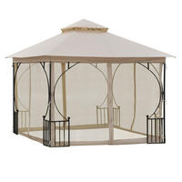 PAVILLON, Beige+Schwarz, Metall, Polyester, Moskitonetz - Beige, Metall (295/275/295cm) - Outsunny