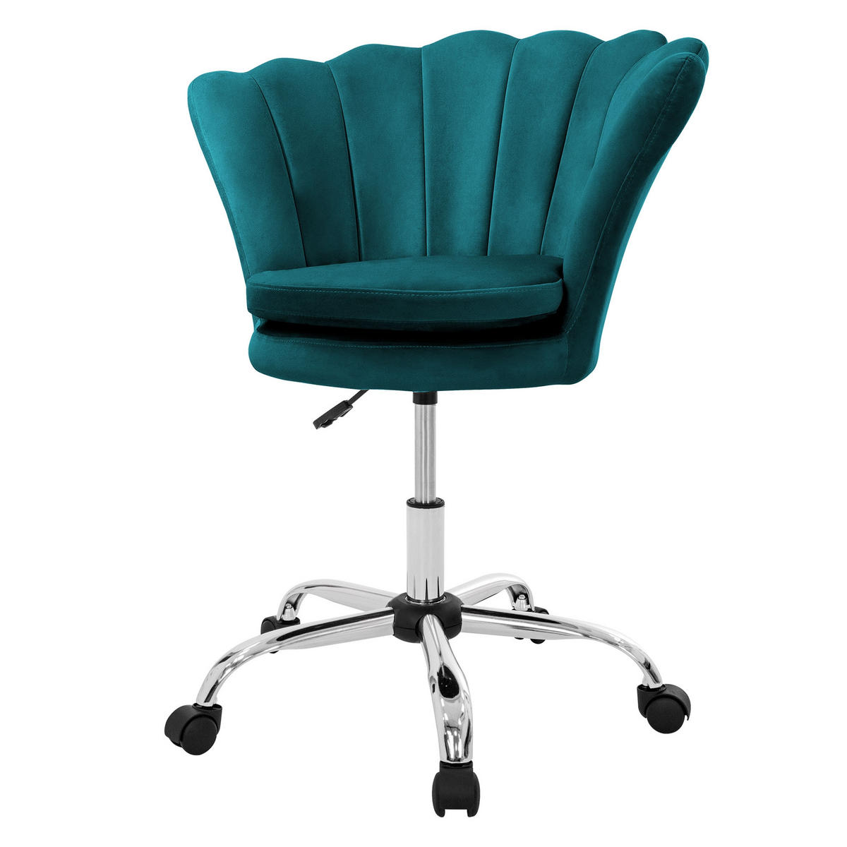 DREHSTUHL Kunstfell Petrol - Türkis, Metall (68/90/68cm) - ML-DESIGN