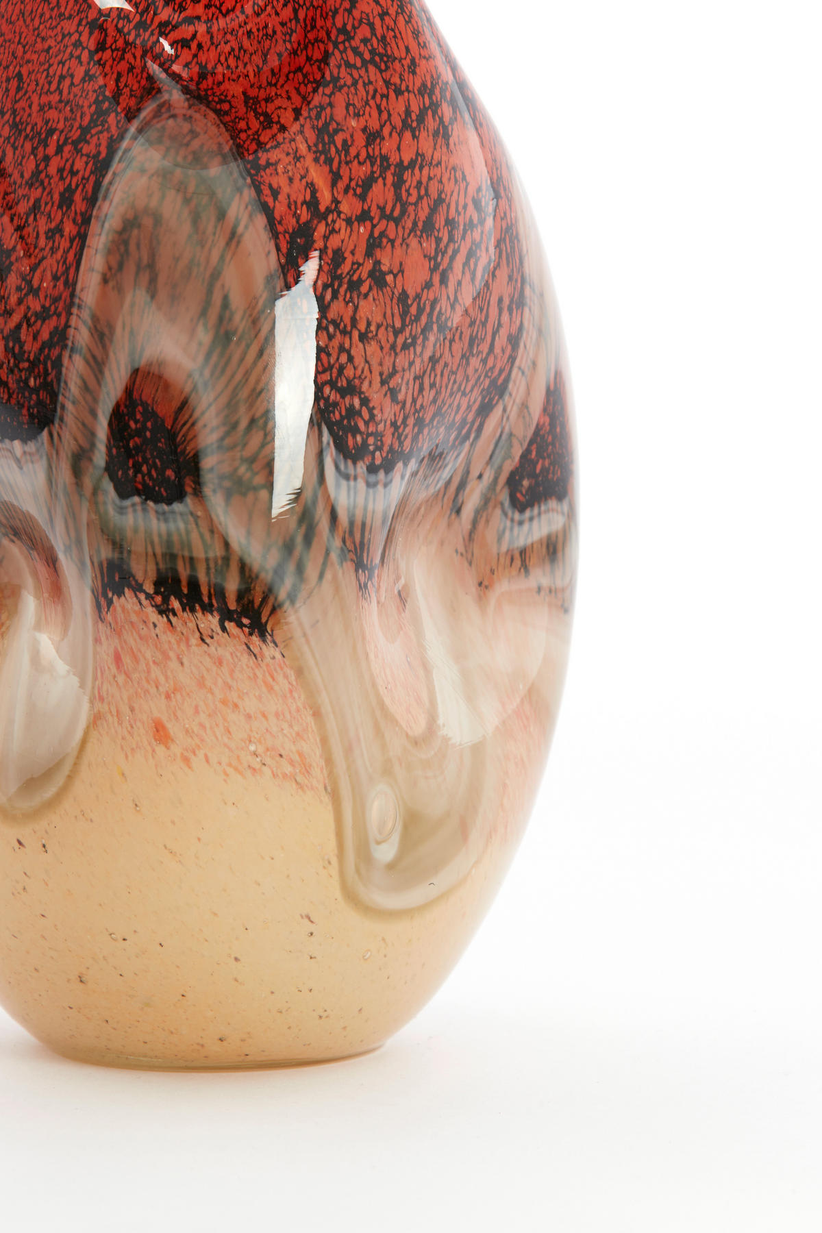 VAZE Jorien Rot 14.5/13.5/25 cm - Rot, Glas (25cm) - Light & Living